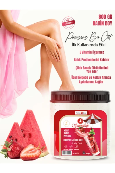 KARPUZ ÇİLEK PEELİNG 800 G. Epilasyon Sonrası Vücut Batık Peeling & Çilek Bacak peeling. ürün görseli 1
