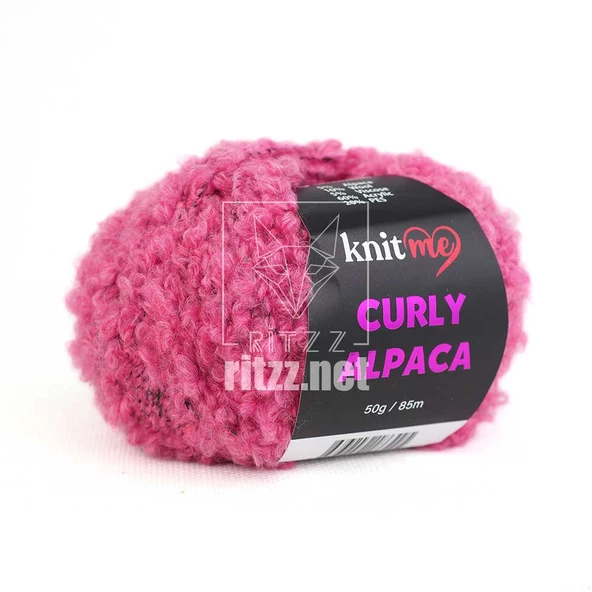 Knit Me Curly Alpaca KC05 Pembe ürün görseli 1
