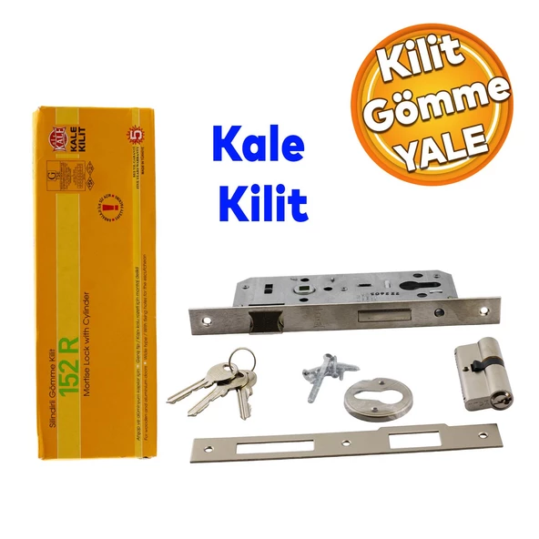 Kale Kapı Gömme Kilit Gövde Wc Banyo Kilidi Gövdesi Silindirli Barelli Anahtarlı Kilitli 40 mm ürün görseli 1