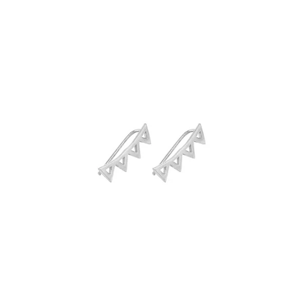 925 Ayar Gümüş Zikzak Earcuff Küpe - Resim 4