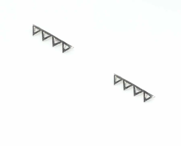925 Ayar Gümüş Zikzak Earcuff Küpe - Resim 8
