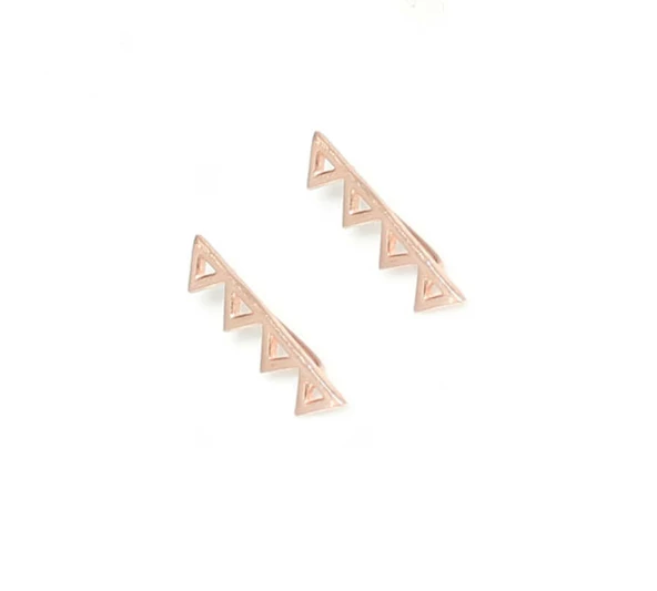 925 Ayar Gümüş Zikzak Earcuff Küpe - Resim 6