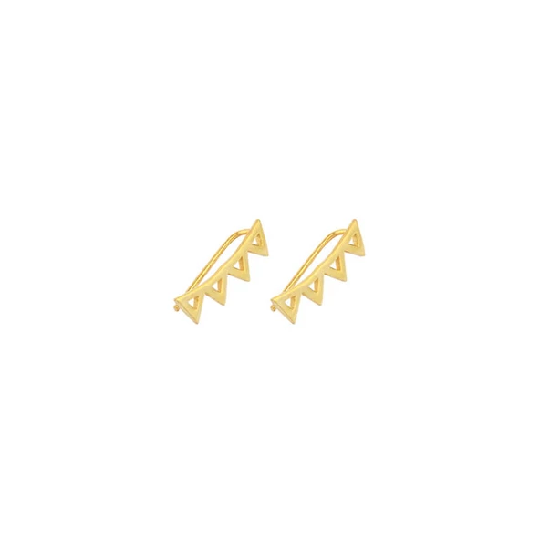 925 Ayar Gümüş Zikzak Earcuff Küpe - Resim 5