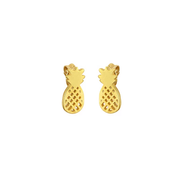 925 Ayar Gümüş Ananas Modeli Küpe - Resim 3
