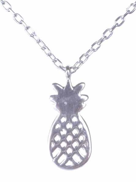 925 Ayar Gümüş Orta Ananas Kolye - Resim 10