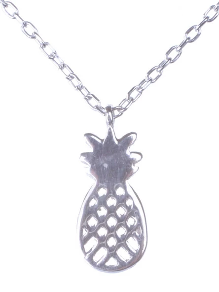 925 Ayar Gümüş Orta Ananas Kolye - Resim 7