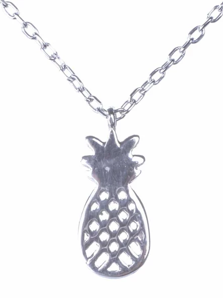 925 Ayar Gümüş Orta Ananas Kolye - Resim 11