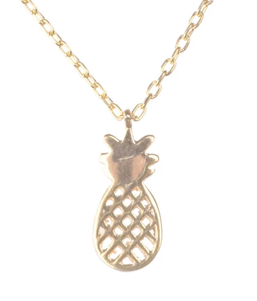 925 Ayar Gümüş Orta Ananas Kolye - Resim 9