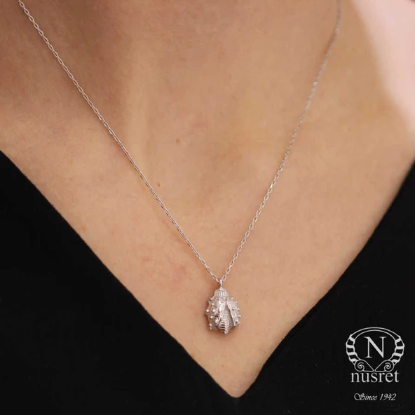 925 Ayar Gümüş Uğur Böceği Charm Kolye ürün görseli 1