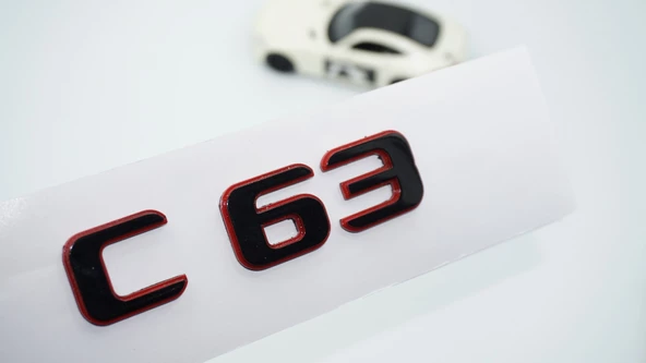 DK Tuning C 63 Bagaj Kırmızı Siyah ABS Yazı Logo Benz İle Uyumlu ürün görseli 1