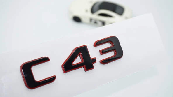 DK Tuning C 43 Bagaj Kırmızı Siyah ABS Yazı Logo Benz İle Uyumlu ürün görseli 1