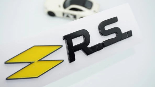 DK Tuning RS Sarı Siyah ABS 3M Bagaj Yazı Logo Renault İle Uyumlu ürün görseli 1