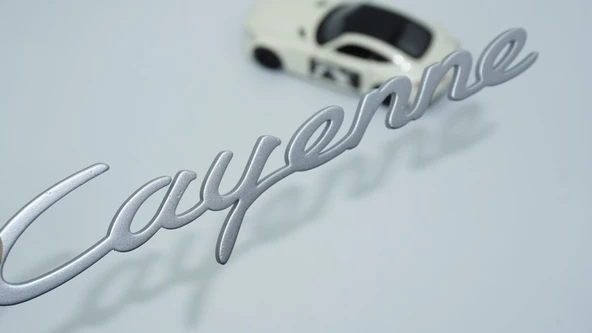 DK Tuning Porsche Cayenne Bagaj 3M 3D Gri ABS Yazı Logo Amblem ürün görseli 1