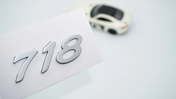 DK Tuning Porsche 718 Bagaj 3M 3D Gri ABS Yazı Logo Amblem ürün görseli 1