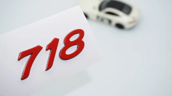DK Tuning Porsche 718 Bagaj 3M 3D Kırmızı ABS Yazı Logo Amblem ürün görseli 1