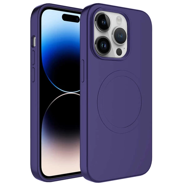 iPhone 14 Pro Max Kılıf Magsafe Wireless Şarj Özellikli Pastel Renk Silikon Plas Kapak ürün görseli 1