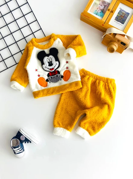 Neşeli Bebekler Mickey Kabartma Desen Welsoft Takım Sarı ürün görseli 1