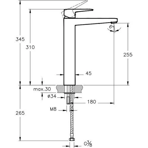 A42733-Artema Root Square Çanak Lavabo Bataryası - Krom - Resim 2