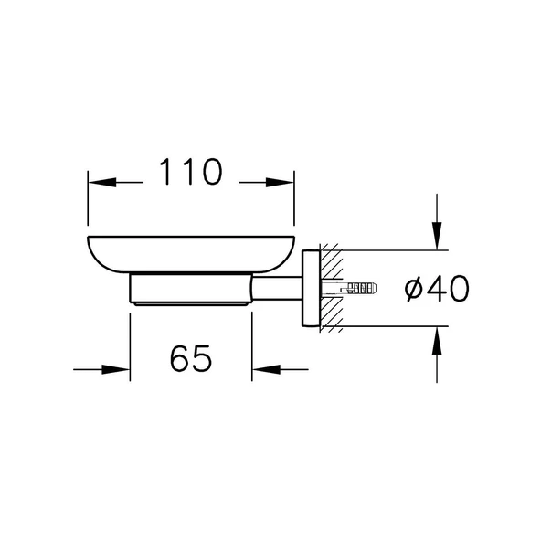 A44105-Vitra Base 200 Krom Katı Sabunluk - Resim 2