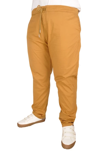 Mode XL Büyük Beden Pantolon Keten Jogger Milano 21913 Taba ürün görseli 1