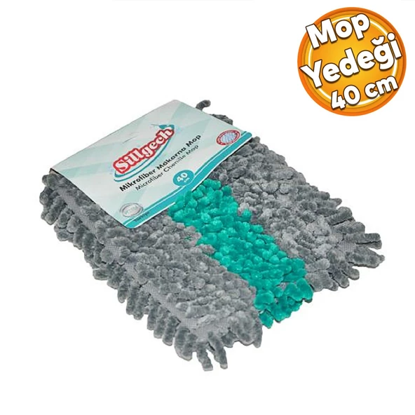 Ev Ofis İş yeri Sillgech Mikrofiber Makarna Temizlik Kurulama Mop Vileda Yedeği 40 Cm EH320 ürün görseli 1