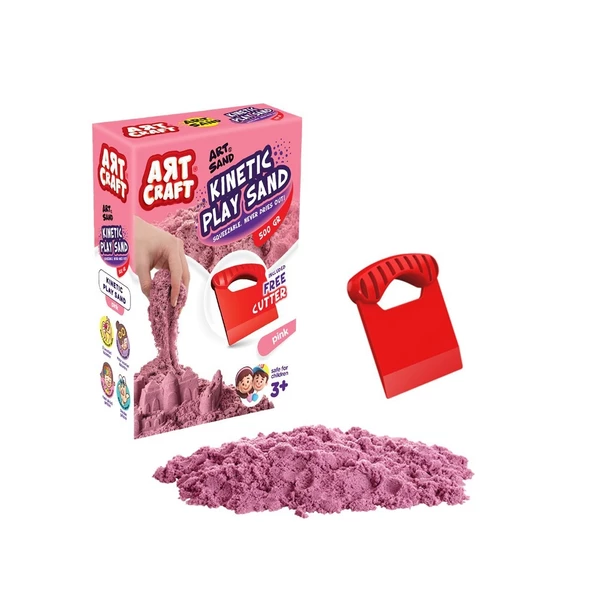 03688 AKSESUARLI PEMBE KİNETİK OYUN KUMU 500 GR ürün görseli 1
