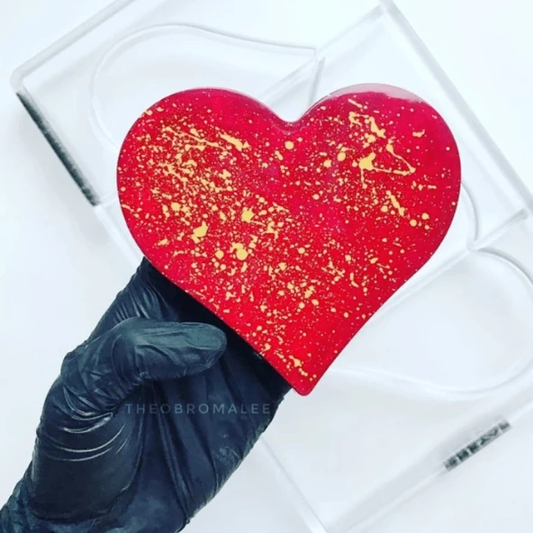 Polikarbon Kalp Tablet Çikolata Kalıbı 100 gr | Cm-3246 ürün görseli 1