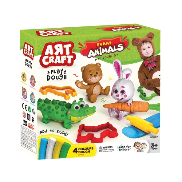 03697 Art Craft Eğlenceli Hayvanlar Hamur Set 200 gr ürün görseli 1