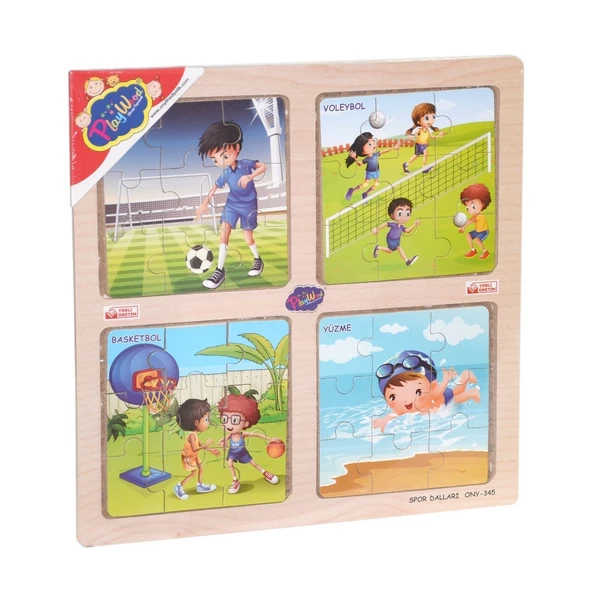 ONY-343/344/345/346 Ahşap Eğitici 4'lü Puzzle -Onyıl ürün görseli 1
