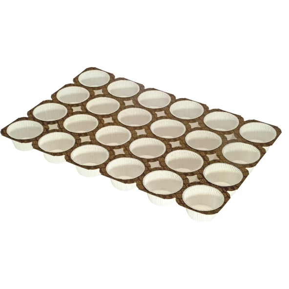 MUFFIN 24'LÜ BEYAZ 5'li Paket (125 Ad. altındaki siparişleriniz 10 ad. 3X4 olarak kutuda sevk edilir) ürün görseli 1