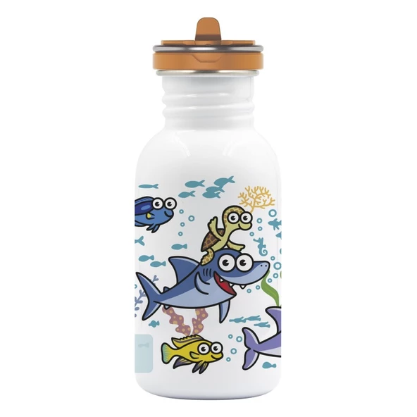 Laken Çelik 18/8 Flow Basic Şişe 0,50L - Sea Friends LKBSFSF ürün görseli 1