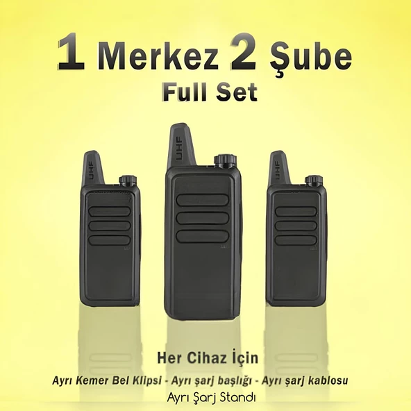 Çaycı Telsizi 1 Merkez 2 Şube Kulaklık Hediyeli Full Set ürün görseli 1