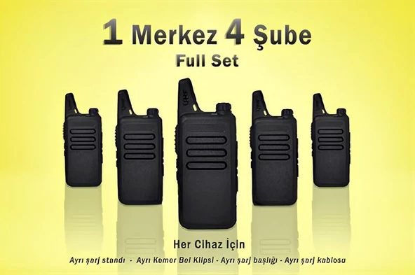 Çaycı Telsizi 1 Merkez 4 Şube Kulaklık Hediyeli Full Set ürün görseli 1