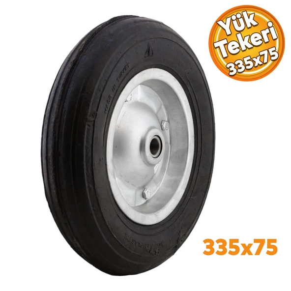 El Arabası Yük Taşıma Tekeri Bilyeli Rulmanlı Dubleks Teker 335x75 mm Çelik Jant ürün görseli 1