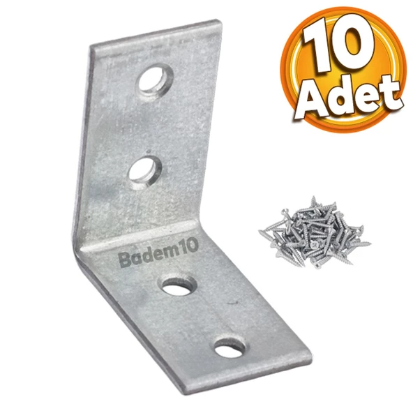 Mobilya Eşya Dolap Duvara Sabitleme Köşebent Bağlantı Aparatı L Demiri Gönye 35x35x20 Mm (10 ADET) ürün görseli 1