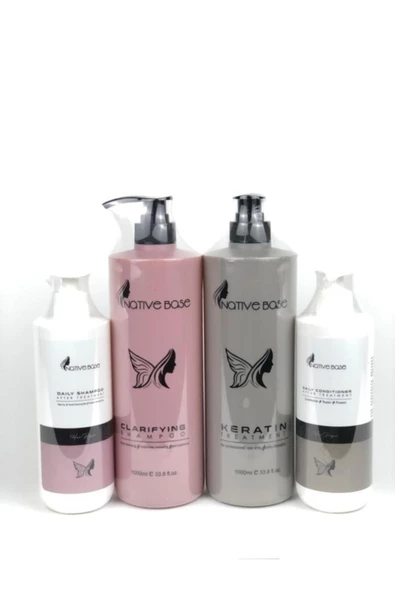 Keratin Bakım Ve Daily Günlük Şampuan Saç Kremi 4lü Set Nativebasekeratinset4lu ürün görseli 1