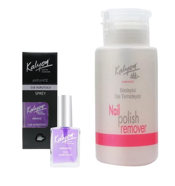 Kalyon Oje Kurutucu Sprey 17 Ml+Pompalı Aseton 200Ml ürün görseli 1