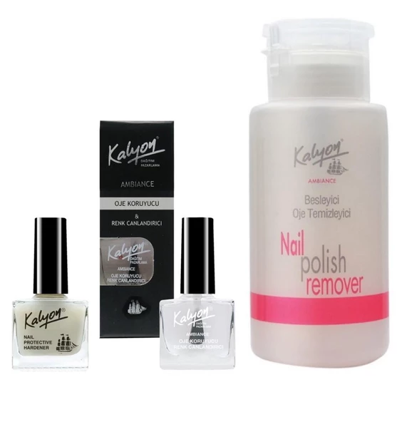 Kalyon Tırnak Sertleştirici+Oje Koruyucuı+Pompalı Aseton 200Ml ürün görseli 1