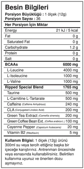 BigJoy BCAA pro ripped 432g/Cola - Resim 2