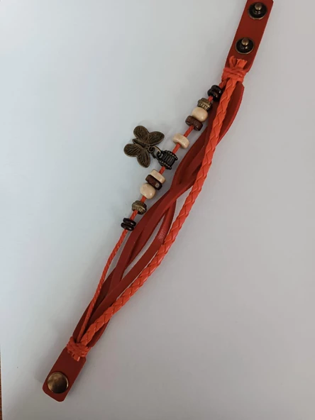Melike Kelebekli Kırmızı Bileklik ürün görseli 1