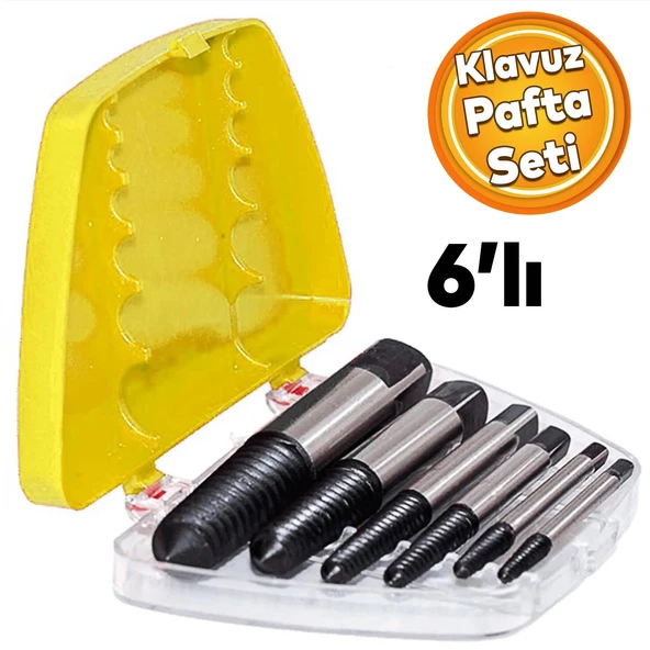 Klavuz Pafta Takımı 6 'lı Set Heinz Köln Ahaşap Metal Yüzey Vida İç Diş Açma Sıkışmış Vida Çıkarma ürün görseli 1