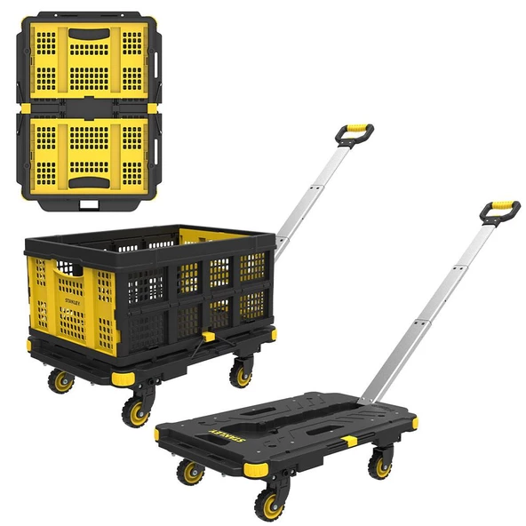 STANLEY PC532B 137kg 62x45cm Dört Tekerli Çekme Kollu Yük ve Paket Taşıma Arabası + FT505 Çok Amaçlı Taşıma Sepeti ürün görseli 1