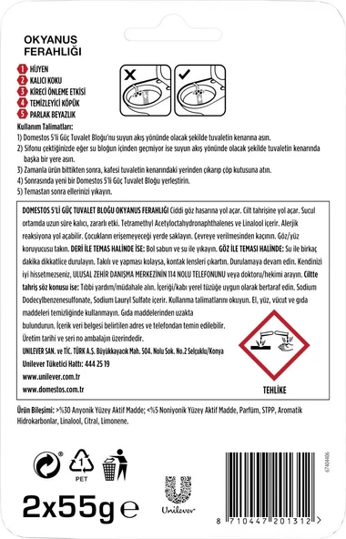 Domestos OKYANUS FERAHlLIĞI WC Blok 2li - Resim 6