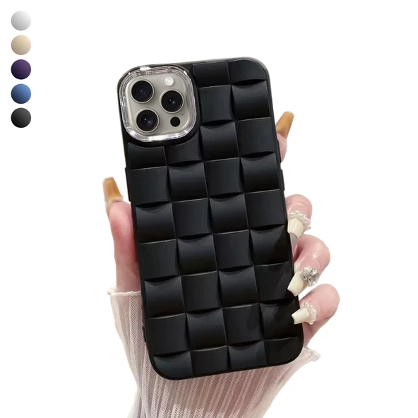 iPhone 15 Pro Kılıf Roof 3D Örgü Desen Silikon Kapak ürün görseli 1