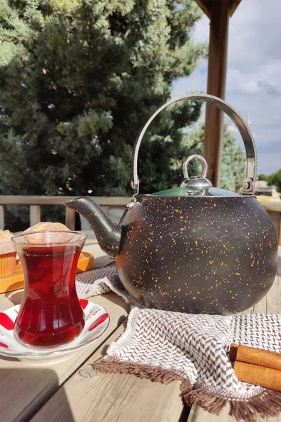 Digithome Granit Kamp ve Mutfak Çay Bitki Çayı Demliği 2,5 Lt Siyah- 152.2.07.039 C1-1-281 ürün görseli 1