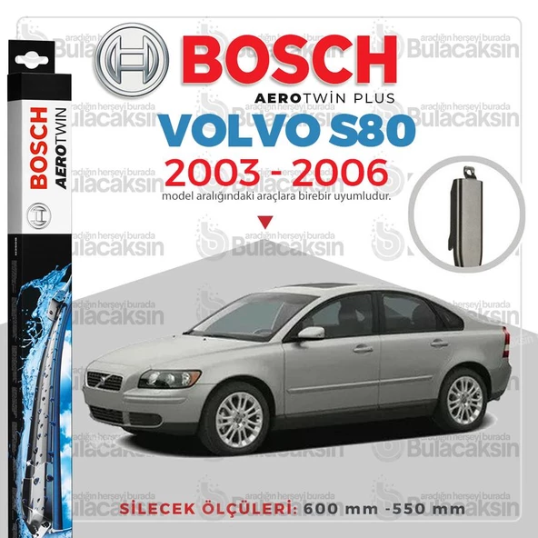 Bosch Aerotwin Muz Silecek Takımı Volvo S80 2003-2006 ile uyumlu ürün görseli 1