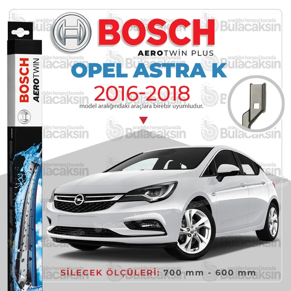 Bosch Aerotwin Muz Silecek Takımı Opel Astra K 2016-2018 ile uyumlu ürün görseli 1