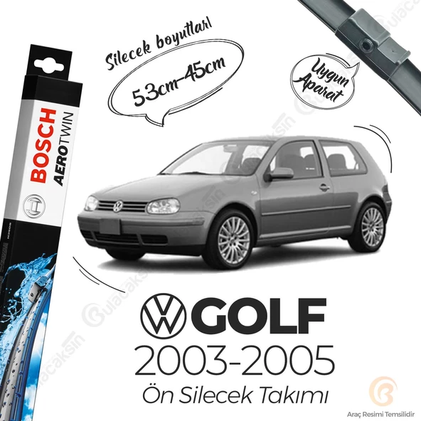 Bosch Aerotwin Muz Silecek Takımı Volkswagen Golf 4 2003-2005 ile uyumlu ürün görseli 1