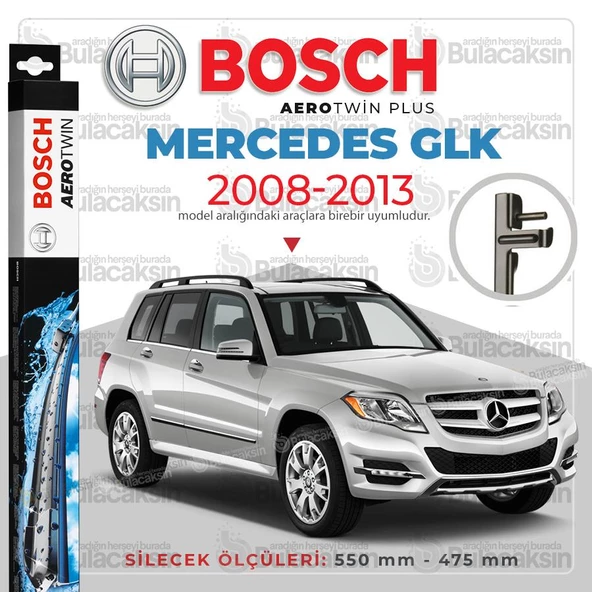 Bosch Aerotwin Muz Silecek Takımı Mercedes GLK 2008-2013 ile uyumlu ürün görseli 1
