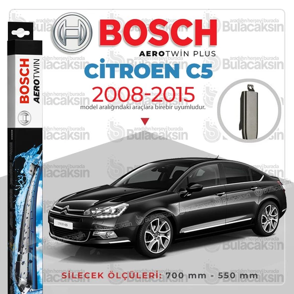 Bosch Aerotwin Muz Silecek Takımı Citroen C5 2008-2015 ile uyumlu ürün görseli 1